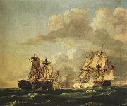 Birch, Thomas Naval Battle Between the United States and the Macedonian on Oct. 30, 1812, oil painting on canvas